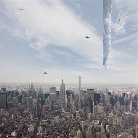 Skyscraper Suspended from an Asteroid