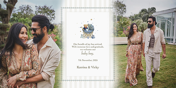 Bollywood Power Couple Katrina Kaif and Vicky Kaushal Welcome Baby Boy